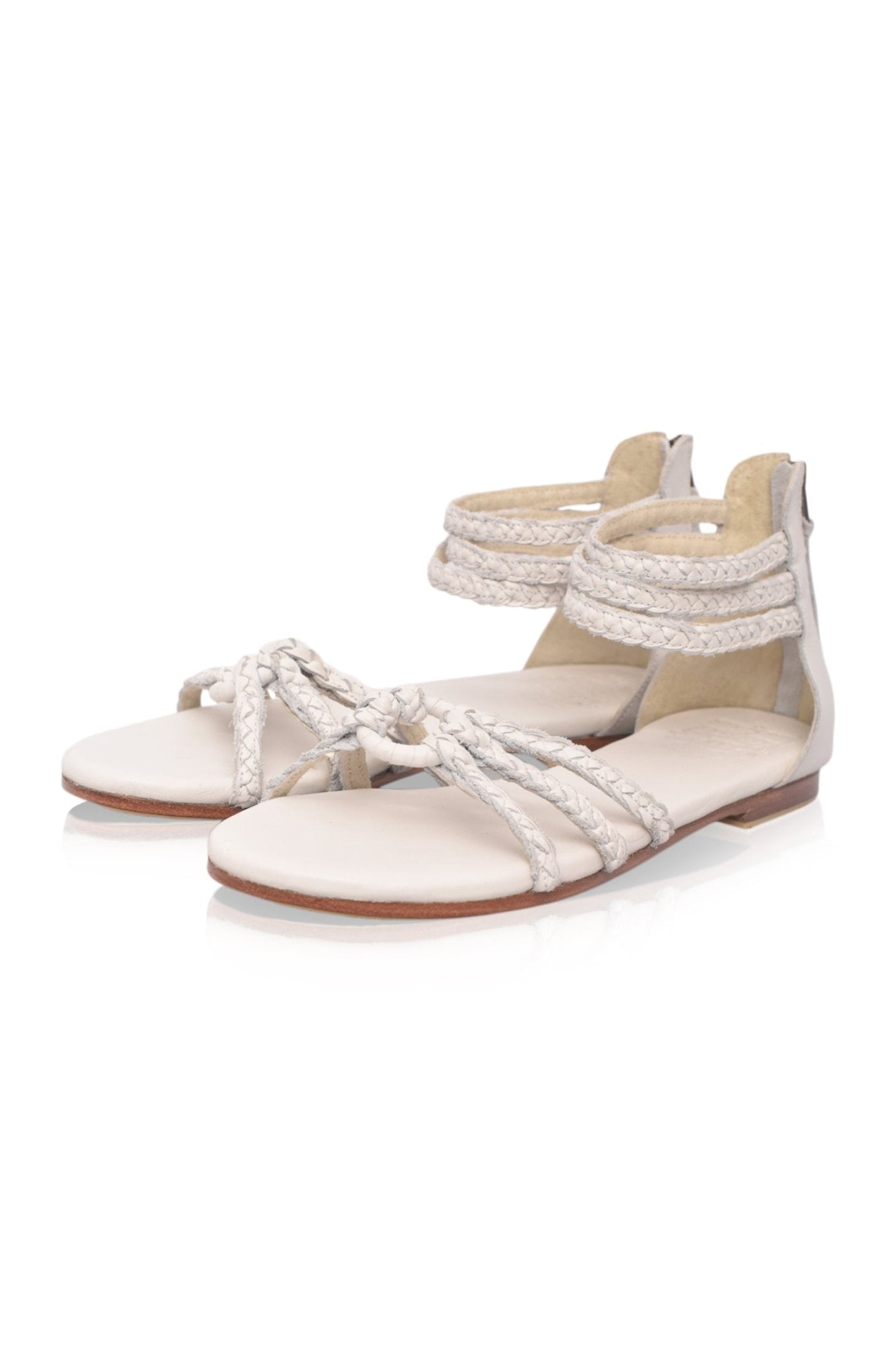 All Aboard Braided Leather Sandals - LumoraWhiteeAll Aboard Braided Leather SandalsALW41060874