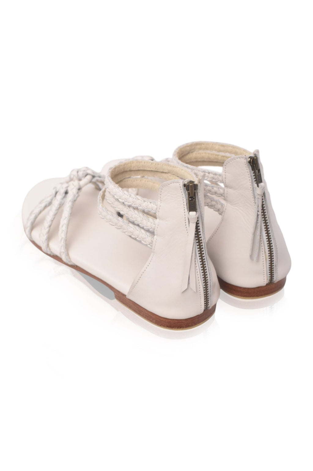 All Aboard Braided Leather Sandals - LumoraWhiteeAll Aboard Braided Leather SandalsALW41060874