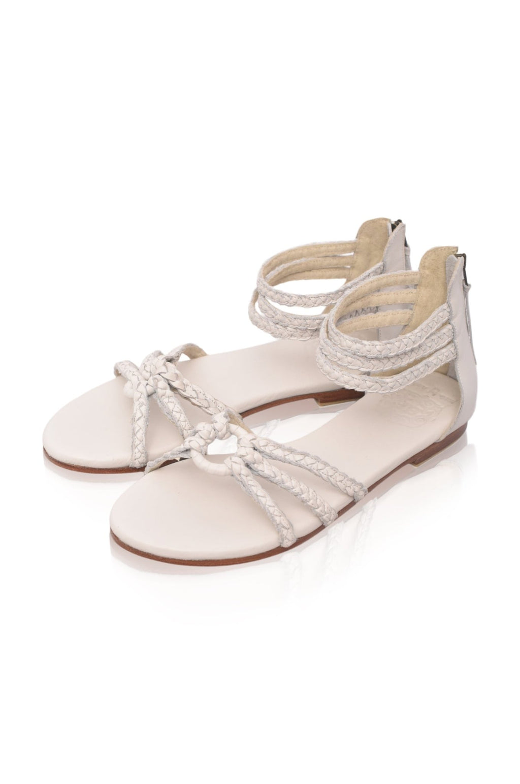 All Aboard Braided Leather Sandals - LumoraWhiteeAll Aboard Braided Leather SandalsALW41060874