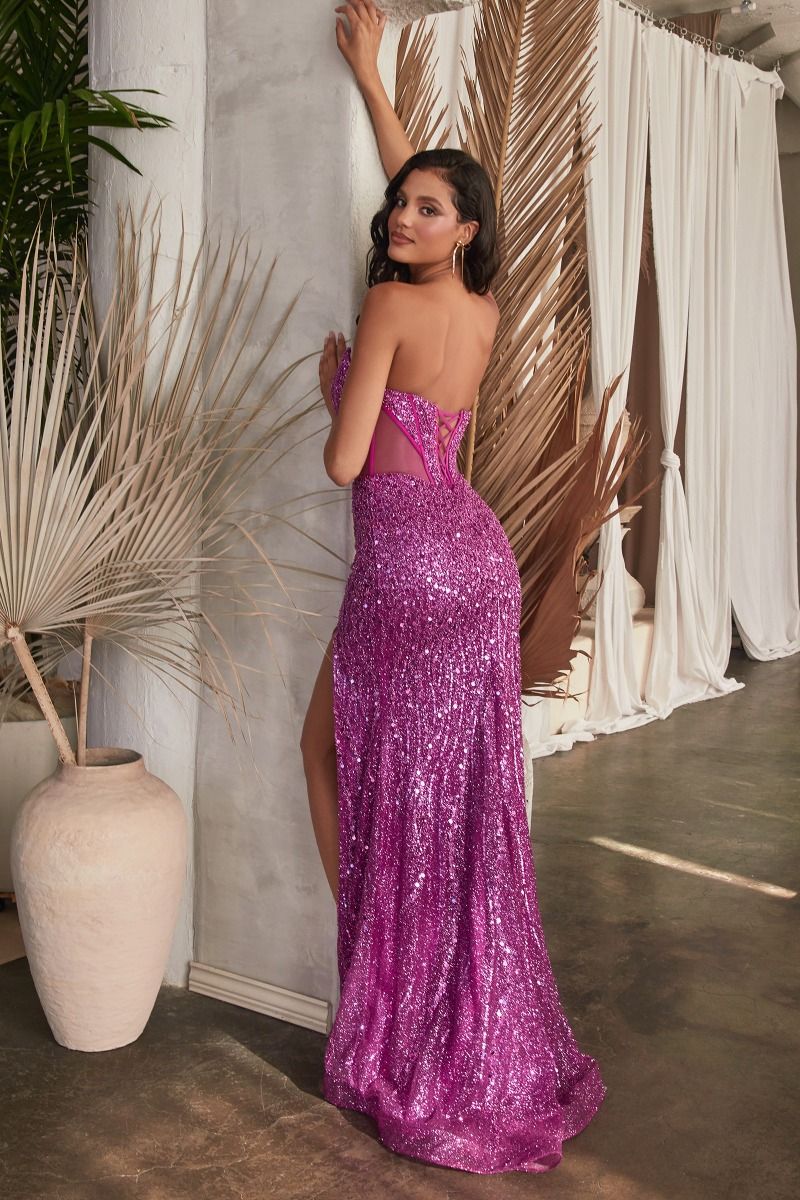 Embellished Strapless Gown - Lumora2eEmbellished Strapless GownCD0227Amethyst