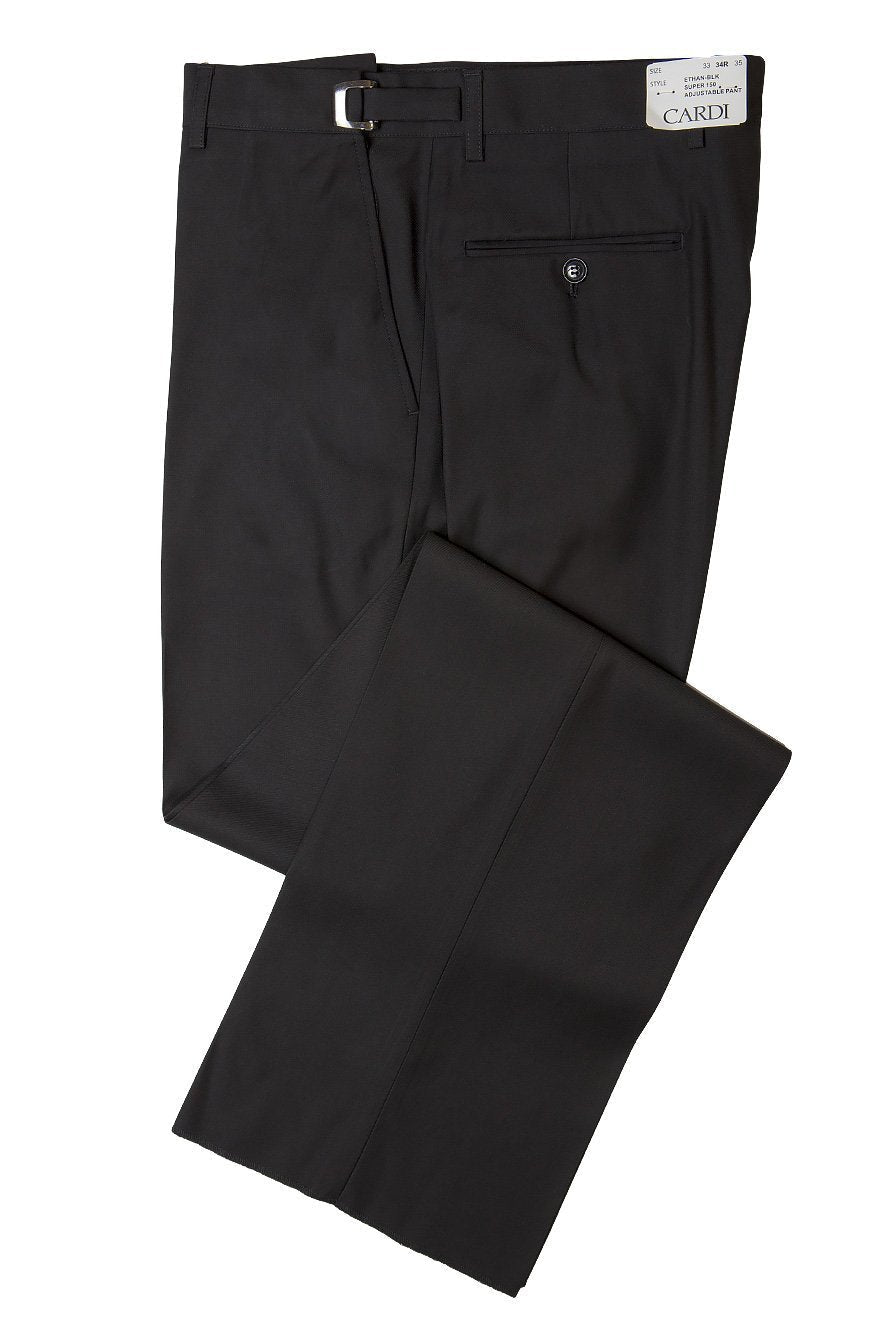 "Ethan" Black Super 150's Luxury Viscose Blend Suit Pants - Lumora27-29 (Adjustable)e"Ethan" Black Super 150's Luxury Viscose Blend Suit PantsTUX-113952Short