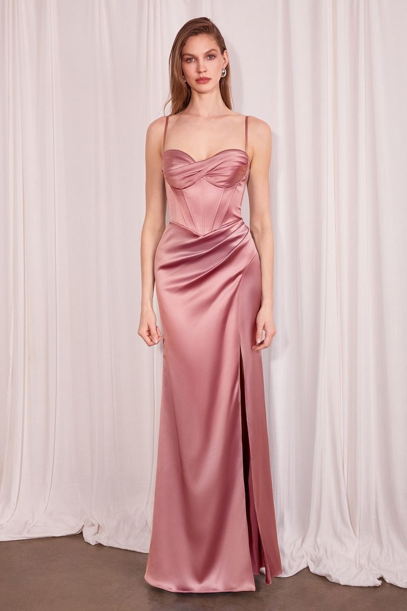 Fitted Dress With A Sweetheart Neckline And Thin Straps - LumoraXXSeFitted Dress With A Sweetheart Neckline And Thin StrapsT608Rosewood