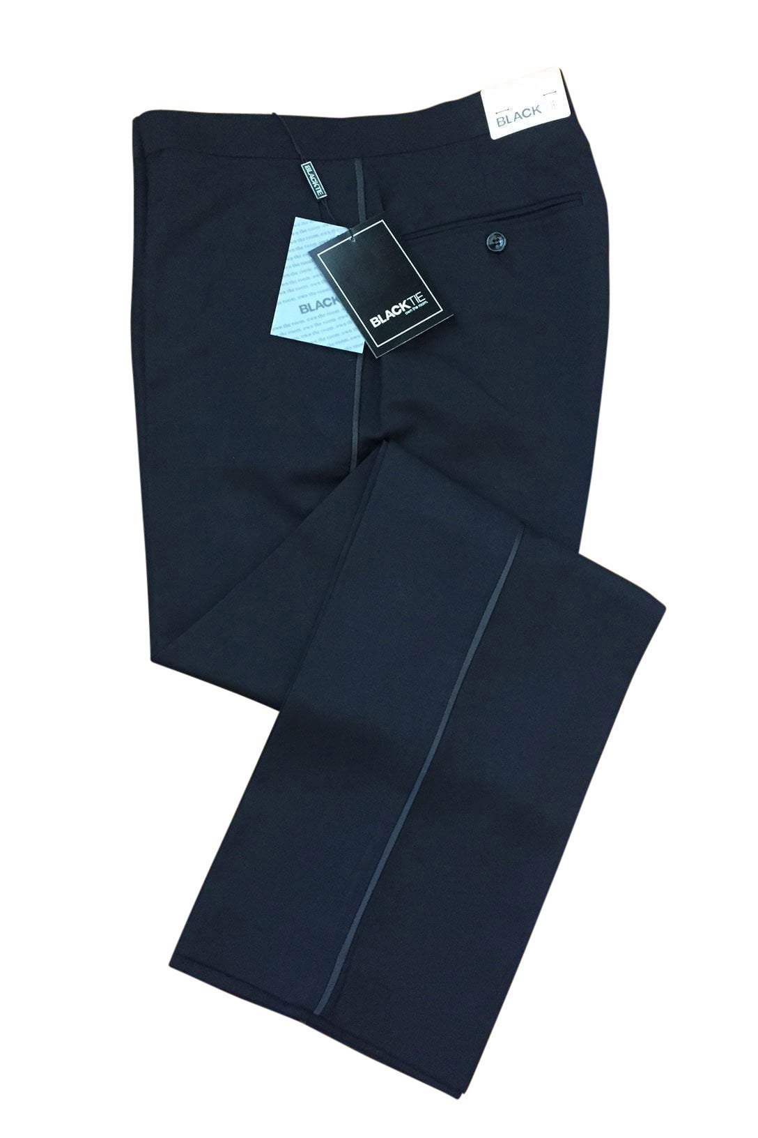 "Logan" Black Luxury Wool Blend Tuxedo Pants - Lumora28e"Logan" Black Luxury Wool Blend Tuxedo PantsTUX-11706330