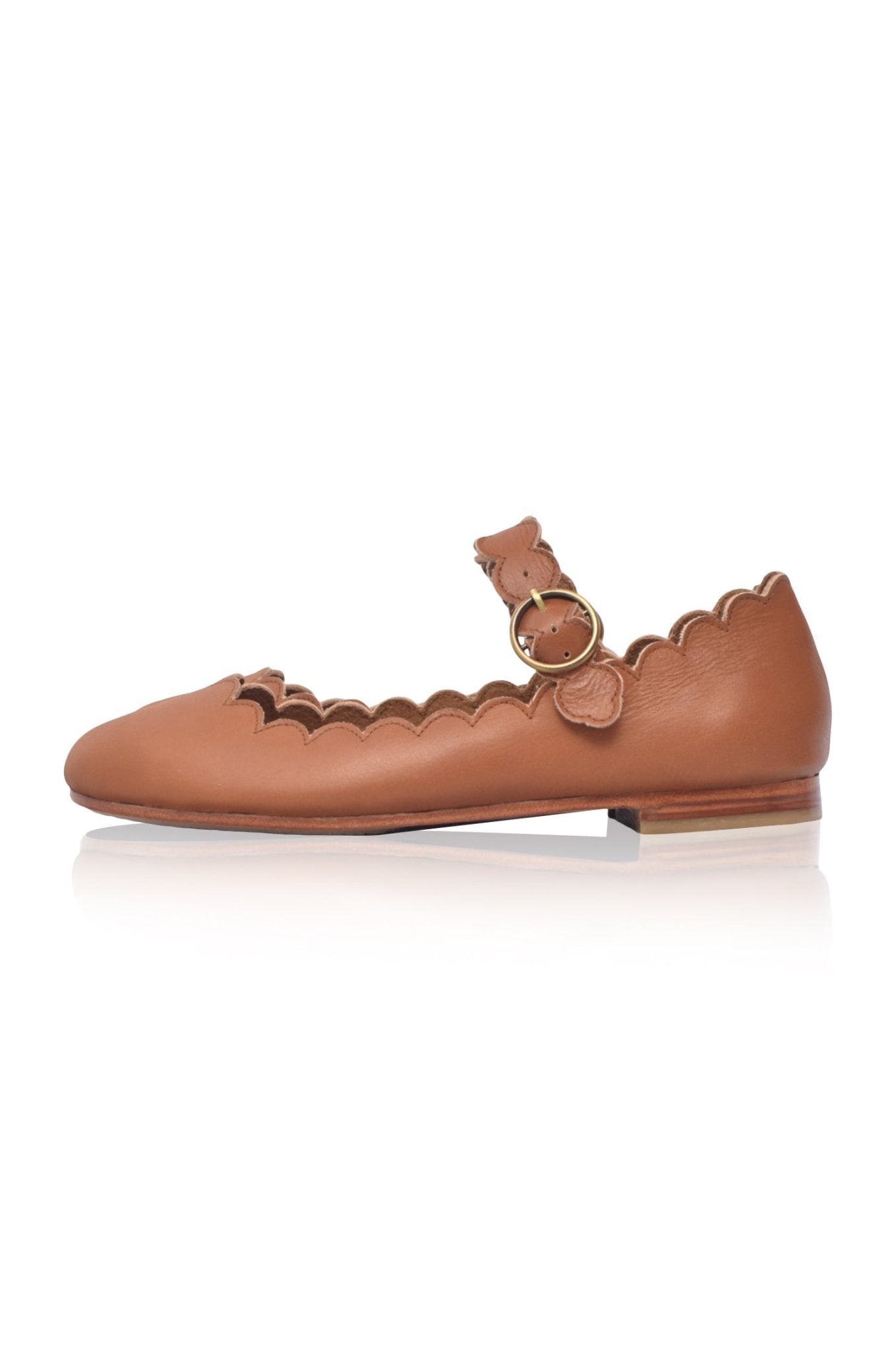 Mia Rosa Scalloped Mary Jane Flats - LumoraVintage CameleMia Rosa Scalloped Mary Jane FlatsMIV5962795