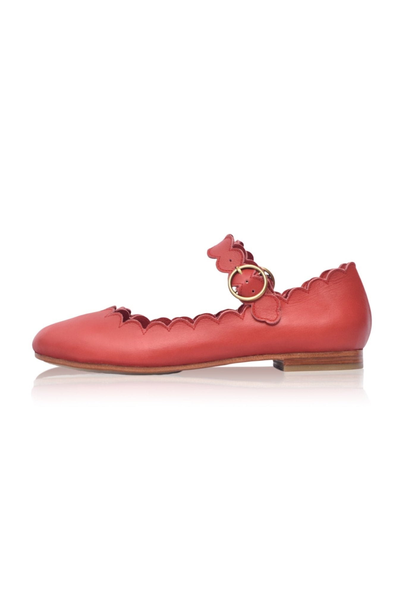 Mia Rosa Scalloped Mary Jane Flats - LumoraVintage RedeMia Rosa Scalloped Mary Jane FlatsMIV5962765
