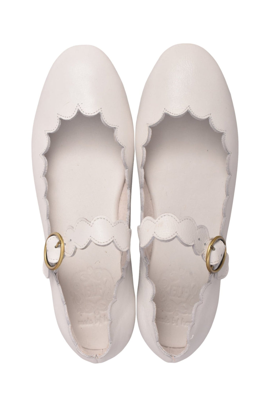 Mia Rosa Scalloped Mary Jane Flats - LumoraWhiteeMia Rosa Scalloped Mary Jane FlatsMIW5962775