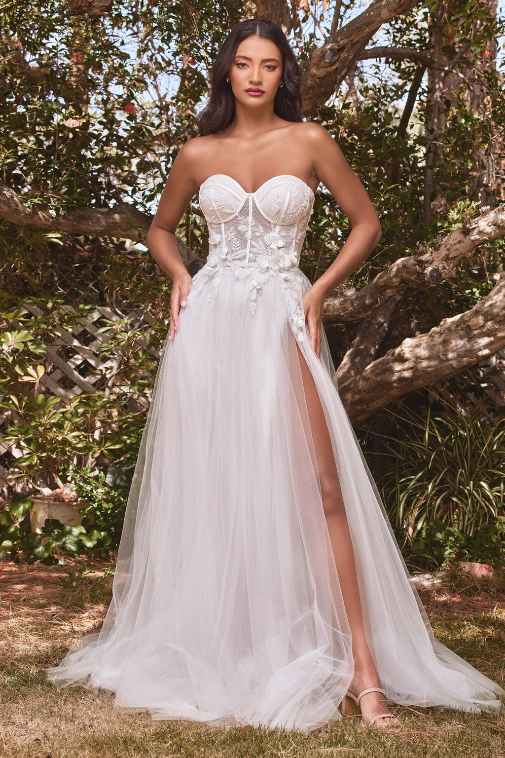 Strapless Floral Ball Gown Bridal - Lumora2eStrapless Floral Ball Gown BridalCB080WOff White